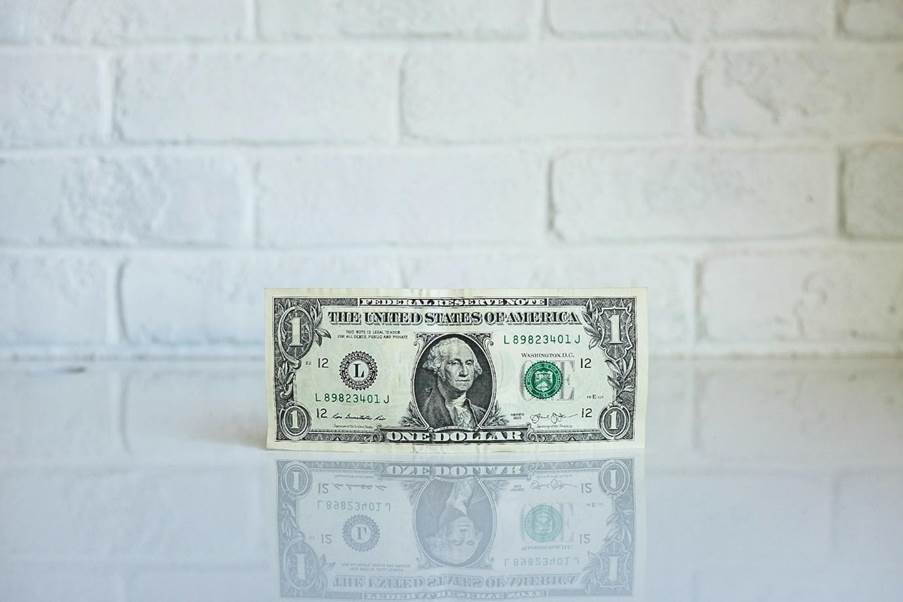 One dollar bill.